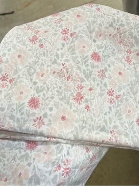 RALPH LAUREN Cotton Cottage Floral Coral Pink Gray Pillowcase 18x38" King Size